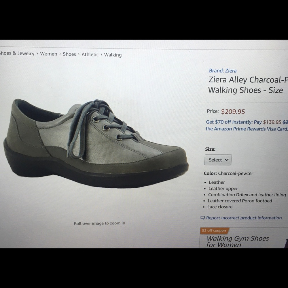 Ziera Alley walking shoes Euro size 42/US 11